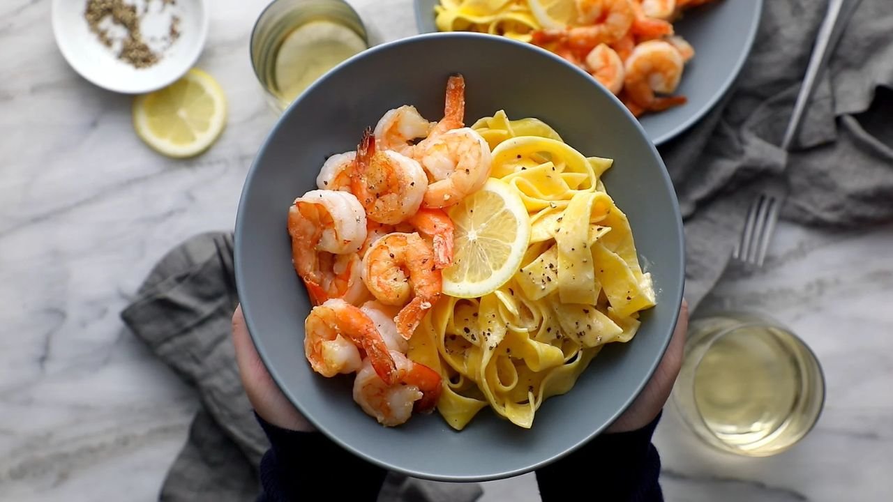 Date Night Lemon Pappardelle with Shrimp