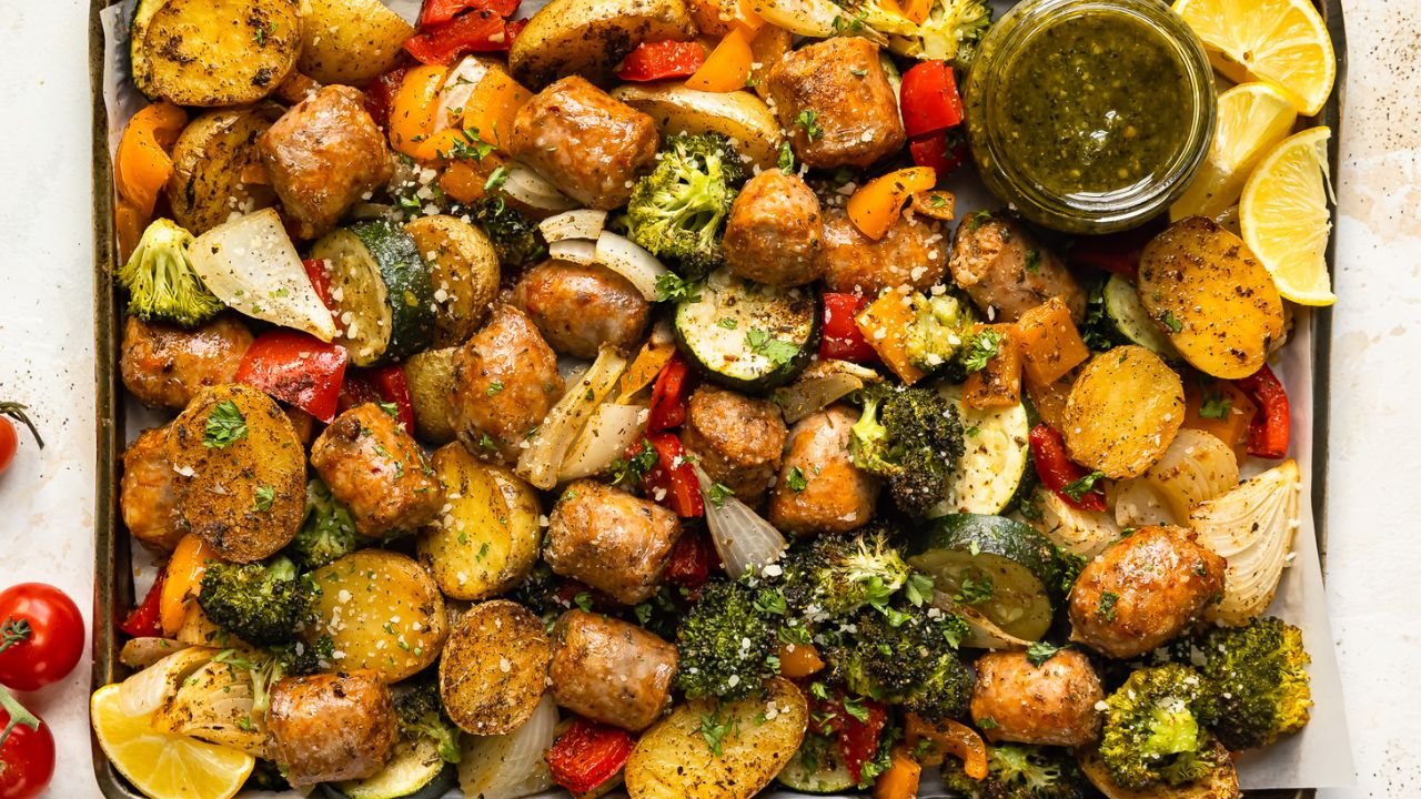 Sheet Pan Sausages and Veggies